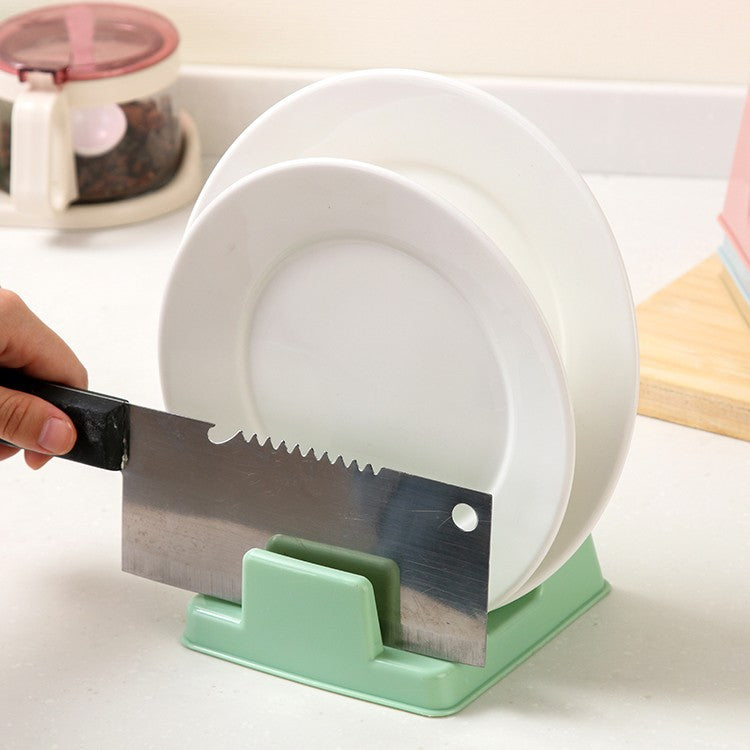 Pot lid rack Household chopping board shelf Shelf Knife holder Cutting board rack Kitchen nail-free hole Multifunctional cutting board rack Plastic