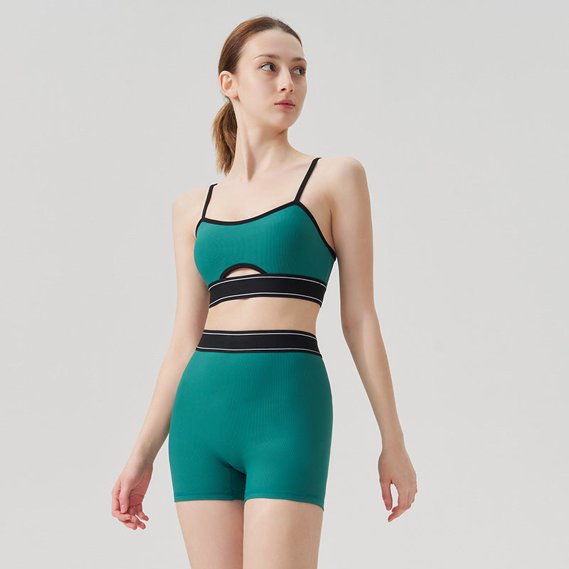 New arrival cross-border sports bra threaded yoga suit bra running fitness topsfashion suspender yoga suit