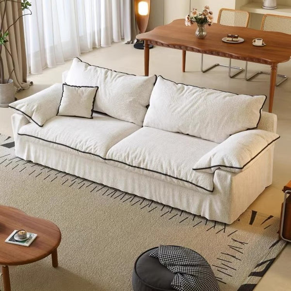 Medieval linen living room small apartment fabric sofa wabi sandy wind removable bed and breakfast hotel cloud sofa