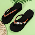 2025 new women's summer fashion flip-flops - versatile beach sandals with floral design and chunky sole