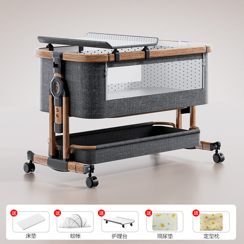 Baby crib mobile baby bed multifunctional patchwork large bed cradle newborn foldable portable for home