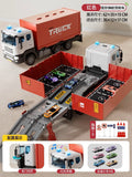 Openable door [container truck - red] + 6 vehicles + roadblock pack
