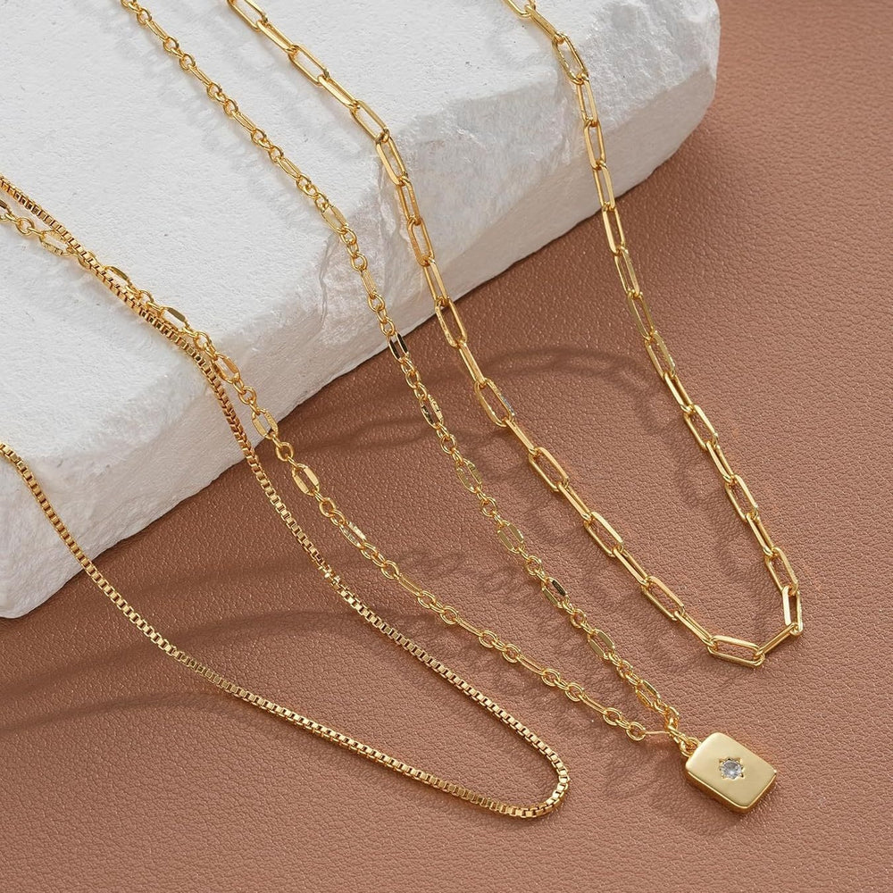 European and american cross-border jewelry accessible luxury niche stackable women's necklace easiest for matchfashion square four-pointed star clavicle chain