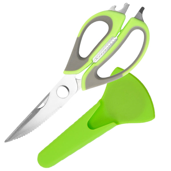 Kitchen scissors stainless steel multi-functional household strong chicken bone scissors food scissors magnetic refrigerator scissors spot wholesale