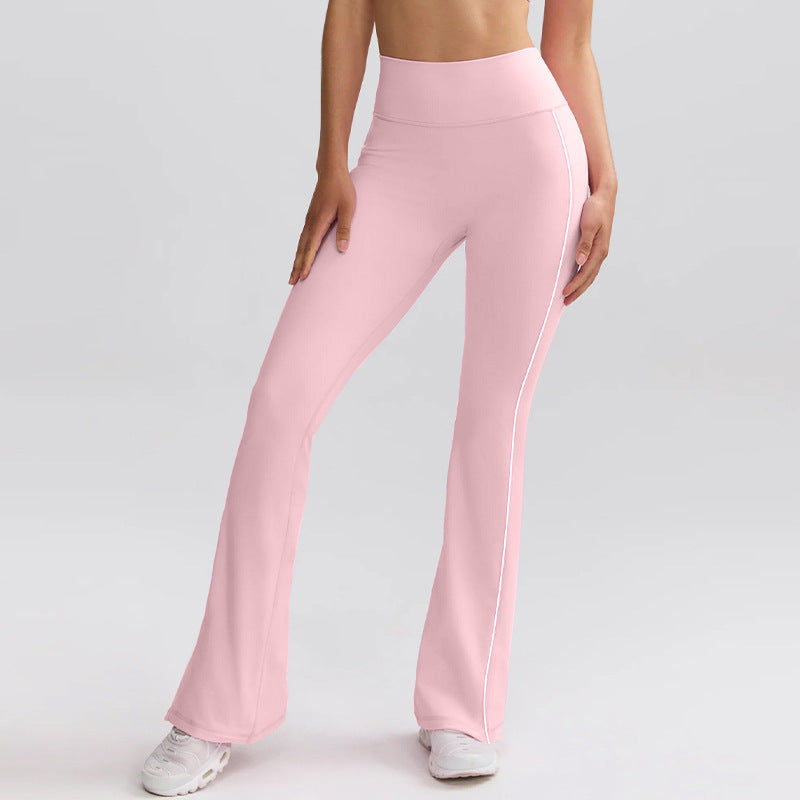 stripes yoga pants flared women's pants high waist hip lifting outdoor sports slimming look wide leg slightly flared yoga pants for women