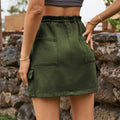 Summer  european and american women's clothing cross-border e-commerce  new tie-waist design denim workwear skirt casual mini skirt
