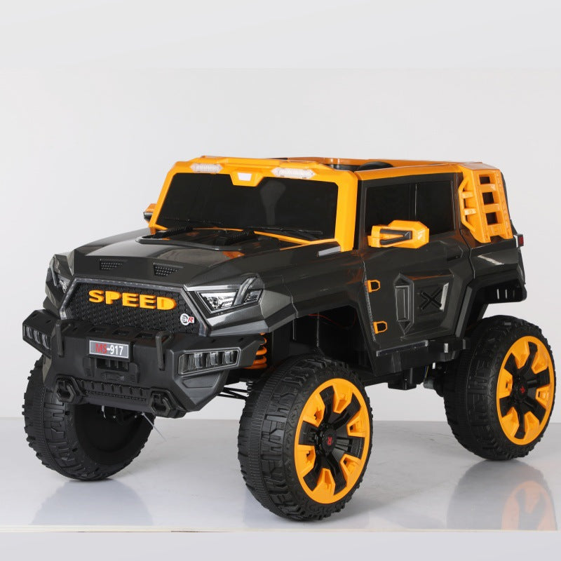 New children's electric car off-road four-wheel seating double seat children's pickup remote control toy car off-road vehicle
