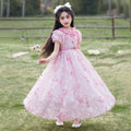 Hot-selling girls' floral princess dress - chiffon summer dress,  new sweet girl style, long beach dress