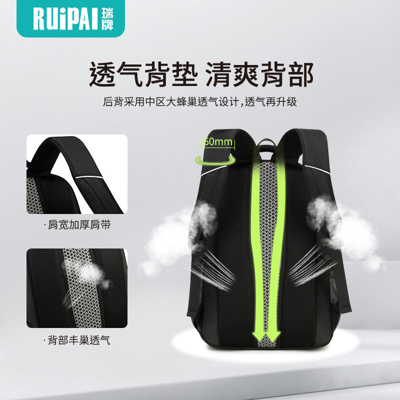 Ruipai junior high school student schoolbag for men and women, large-capacity simple backpack for men, reduce the burden on sixth-grade primary school students schoolbag