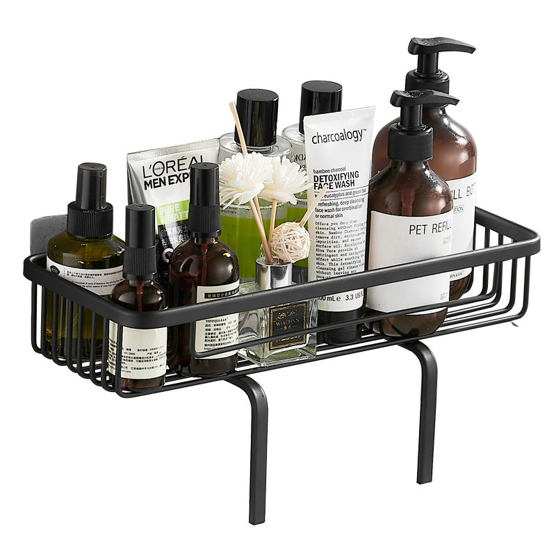 Space aluminum bathroom above the toilet rack Toilet toilet toilet suction cup wall hanging No punching storage