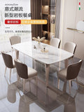 Italian light luxury slate dining table and chair combination for home small apartment casual western dining table rectangular elephant leg dining table