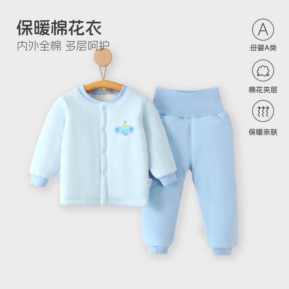 200g autumn/winter new arrival: handmade cotton baby clothes - high-waisted two-piece outfit for boys and girls - wholesale cotton sets for outdoor wear