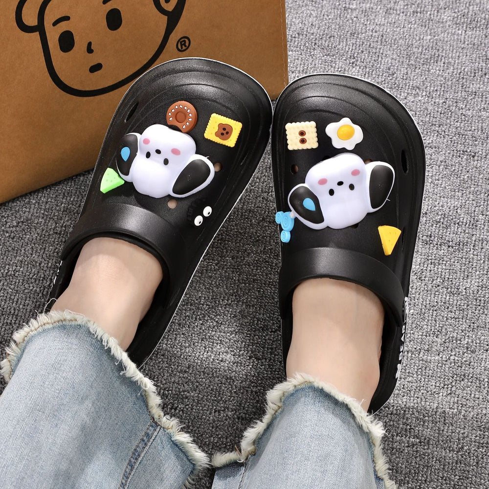 2024 new eva clogs summer women's outdoor thick-soled beach sandals "stomping on shit" comfort non-slip girls' slippers wholesale