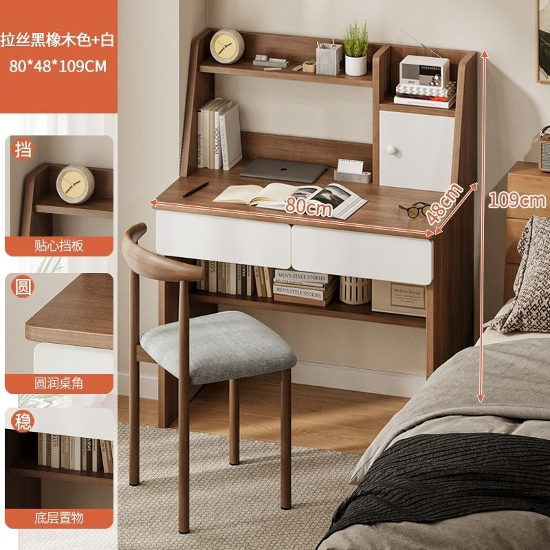 For home table cabinet combination student computer desk small apartment with bookshelf simple desk bedroom wall-mounted one-piece desk cabinet
