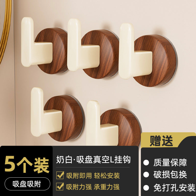 No-drill solid wood coat hook - entryway, doorway, behind-the-door hook - damage-free adhesive, heavy-duty weight capacity, coat & hat hook, key hook