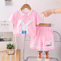 Girls' summer outfit: korean style cartoon set,  new summer collection, kids' fashion baidu short-sleeve two-piece set