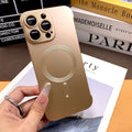 Ultra-thin frameless metallic paint magnetic suction suitable for iphone17pro mobile phone case apple 15 lens film protective cover