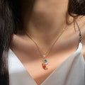 Planet pendant wholesale european and american cross-border jewelry fashion diamond-encrusted clavicle chain women's niche star moon alloy necklace