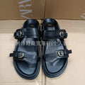 2024zaexportnew arrival women's shoes round toe one-piece buckle fashionflats shoes sandals home outwear