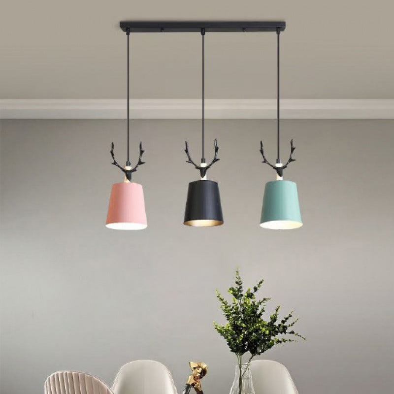 Antlers American Nordic living room dining room bar counter retro lamps creative bar art wrought iron industrial wind chandelier