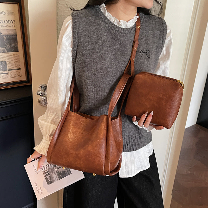 satchel bucket bag women's bag new arrival large capacity easiest for match crossbody bag casualfashionwork clothing shoulder bag