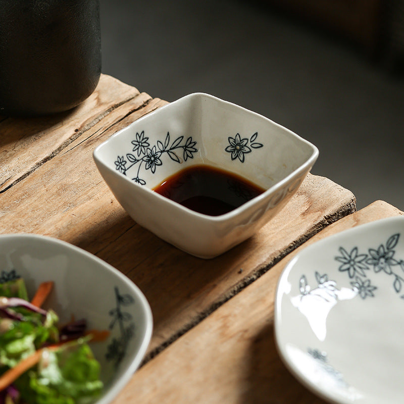 Chinoiserie creative for home ceramic tableware dish high-looking ceramic flavor dish vinegar dish dipping dish underglaze side dish