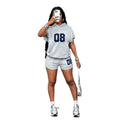New casual activewear solid color printed letter loose fit hoodie sweatshirt women's  summer set