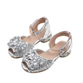 Custom girls' sandals summer children's princess shoes silver crystal shoes with dress baby girl kids' shoes performance sandals