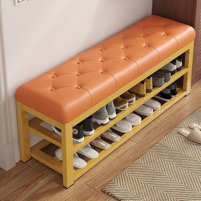 For home shoe changing stool, door can be used as a seat, entrance shoe rack, entrance shoe changing stool, soft cushion, accessorize iron shoe cabinet