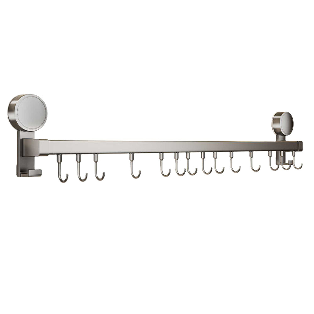 Suction cup kitchen hook punch-free hanging rod kitchen storage rack hanging spatula spoon storage row hook wall-mounted shelf