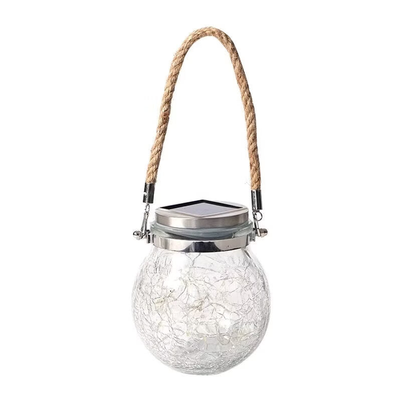 Solar powered outdoor waterproof led garden lights - decorative crackle tree hanging lights for balcony and garden ambiance night lighting