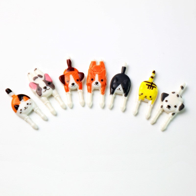 cartoon fruit fork set - cute animal creative fruit picks, bento fruit forks, dessert forks - wholesale