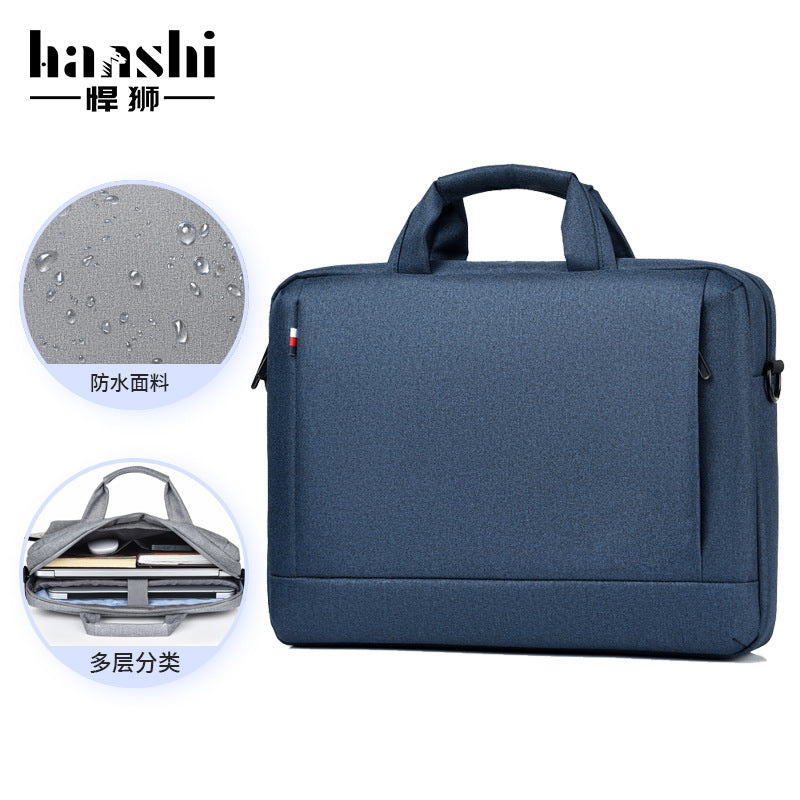 Cross-border fashion handbag waterproof computer bag men's business briefcase lightweight women's file bag commuter shoulder bag
