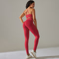 European and american new seamless yoga outfit for women - peach lift, high-waisted, tummy control, tight leggings set for running, sports, and fitness