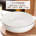 Gold rim 10.5inch thick lip soup bowl