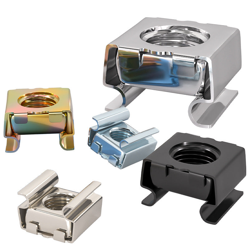 304 stainless steel/carbon steel galvanized cassette nut floating nut cage cabinet iron sheet screw cap cage iron clamp