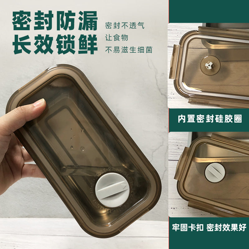 316 stainless steel lunch box with lid, fruit sealed bento box, rectangular meal container, refrigerator food storage container
