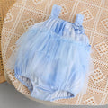korean style baby girl summer princess romper dress - perfect for crawling, outdoor wear, and baby's first month celebration - includes mesh skirt detail