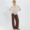 european and american cross-border spring/summer solid color women's chiffon blouse - casual, versatile, sun protection, lightweight shawl, light outerwear