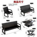 Office sofa and coffee table set - modern minimalist reception sofa for business, 3-seater office sofa