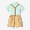 Boys' summer outfit set, new cotton short-sleeve striped shirt, first birthday dress, wholesale summer children's clothing