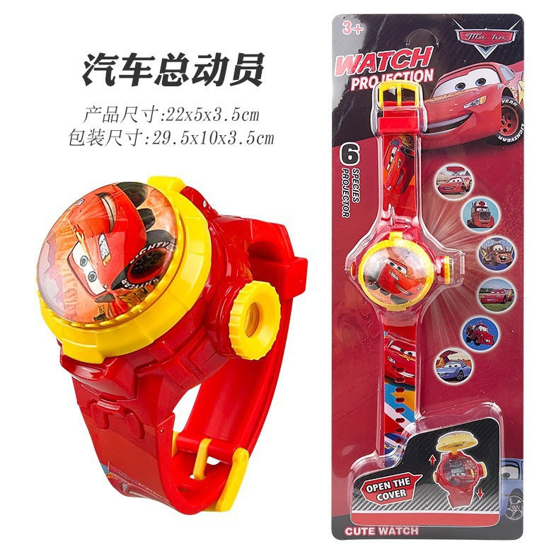 Kids' cartoon multifunctional watch - 360° rotating flip digital watch - children's gift projector watch