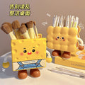Cute and creative cheese-shaped desktop organizer - makeup brush holder, high-value student stationery pen holder, new  design