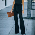 /dropshipping new european and american style elastic slim-fit tie-waist wide-leg slightly flared denim pants -  women's trendy fashion
