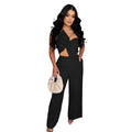 C7375 cross-border   fashion women's sexy bow casual pants two-piece set new