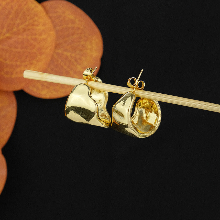 hot-selling golden classy exquisite exaggerated acrylic earrings c-shaped water drop threaded earrings heart earrings
