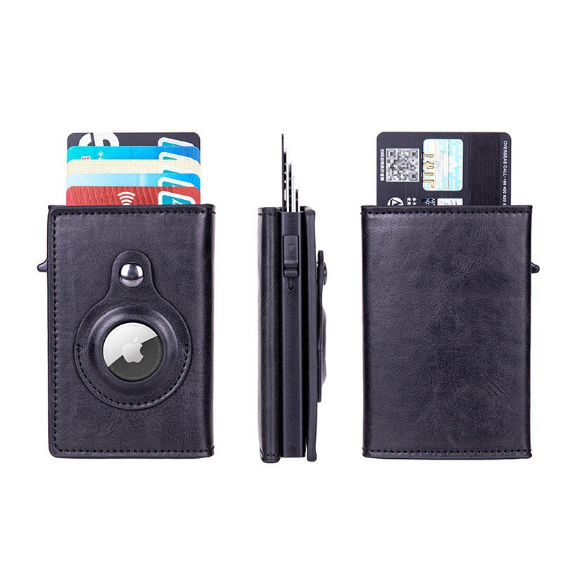 Factory direct  card bag, new wallet AirTag three-fold magnetic suction, large-capacity retro card bag, anti-theft card box.