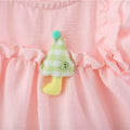 summer yellow and pink lace-trimmed girls' dress - cute, sweet, slimming, and playful for little girls