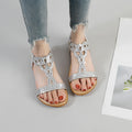 2025 summer new arrivals: plus size rhinestone flat sandals - european & american style chunky platform thong beach sandals