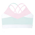 Fresh and girly, high-stretch, color-blocked yoga outfit for kids. quick-drying set includes a running, training, and fitness compression sports top